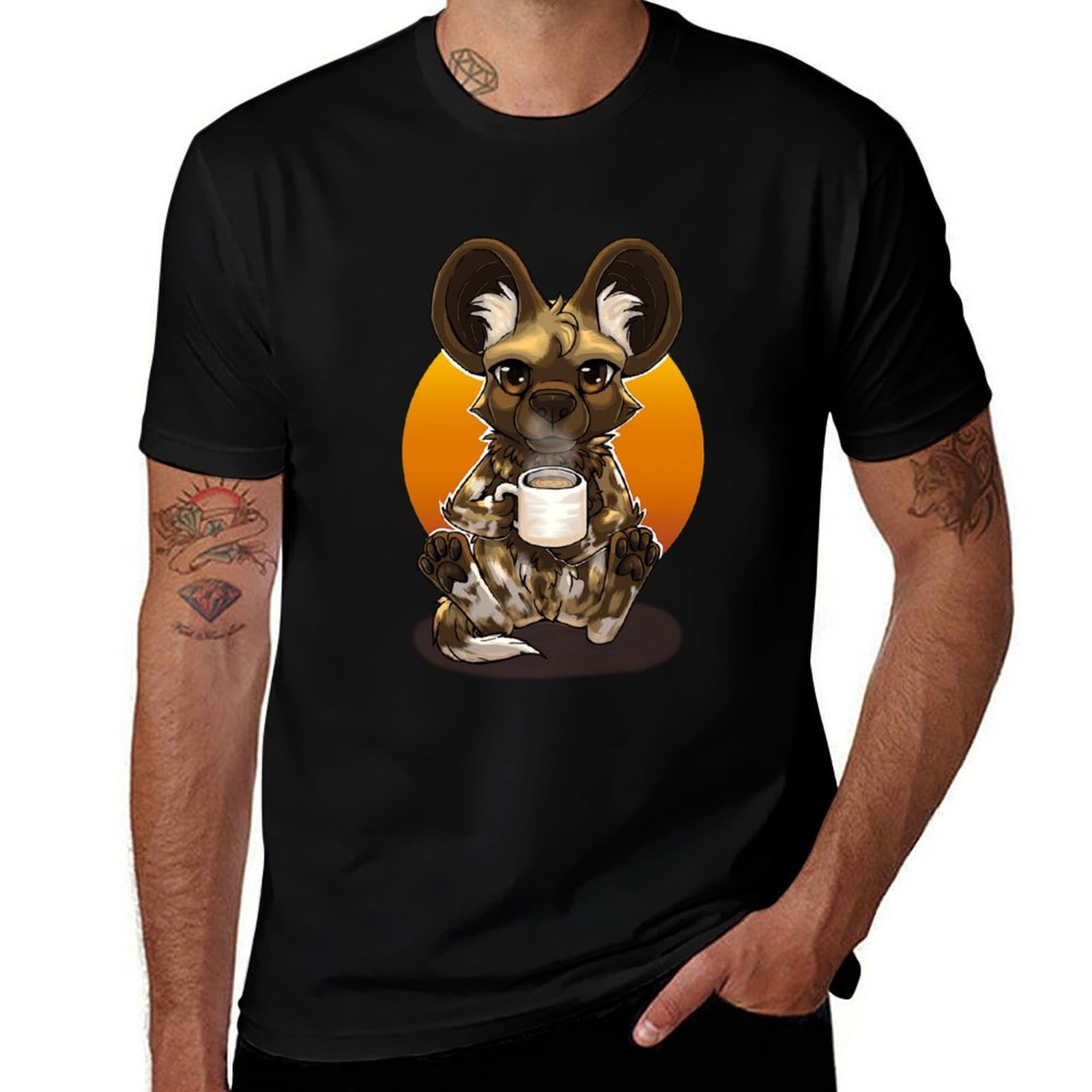 Coffee Or Tea Please - T-shirt homme décontracté Chien sauvage africain