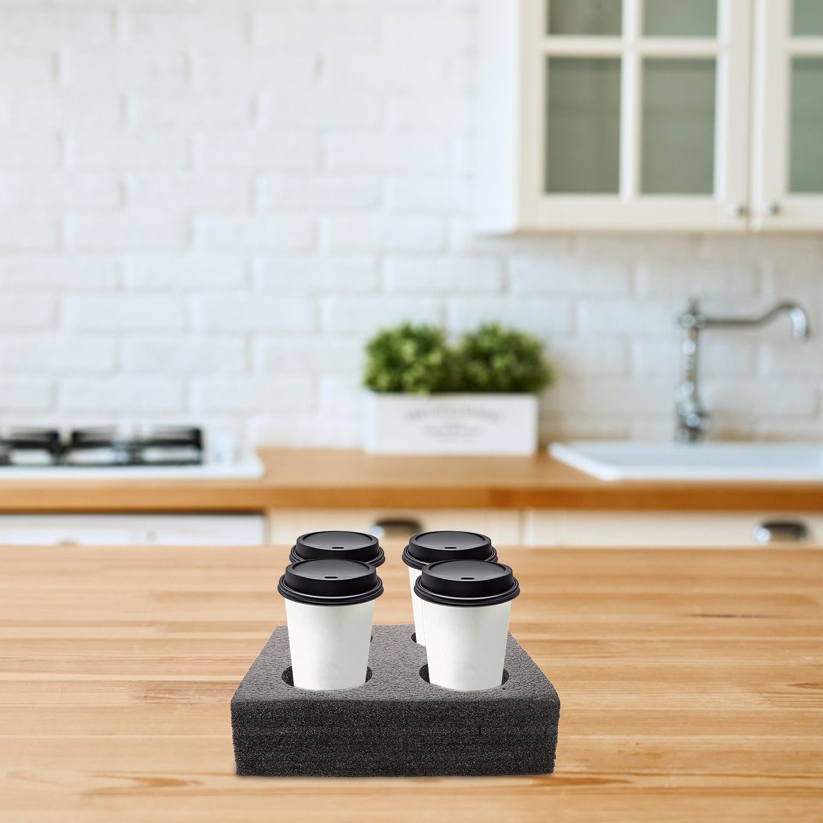 Coffee Tea Holder - Support multi-fentes pour 4 boissons à