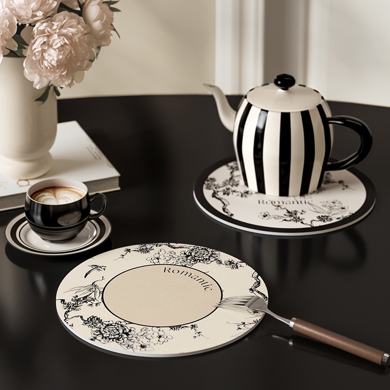 Napperon rond en cuir pour des - T And Tea Coffee avis et prix