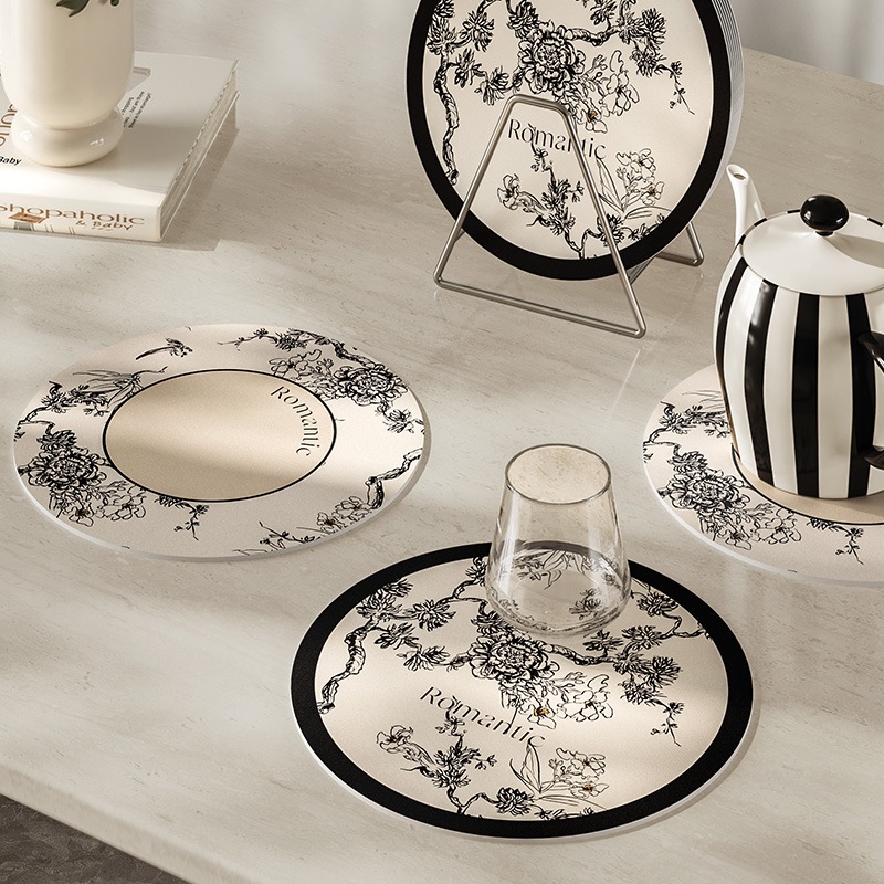 Napperon rond en cuir pour des - T And Tea Coffee avis et prix