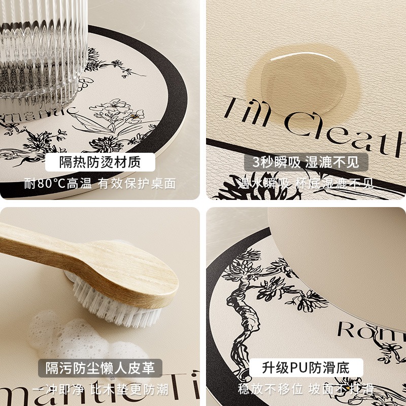 Napperon rond en cuir pour des - T And Tea Coffee avis et prix